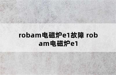 robam电磁炉e1故障 robam电磁炉e1